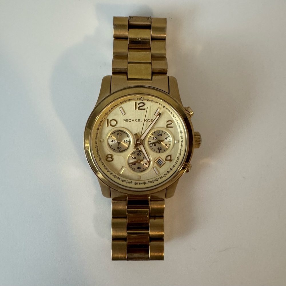 Michael Kors Gold Tone Oversized Runway Women's 38mm Watch